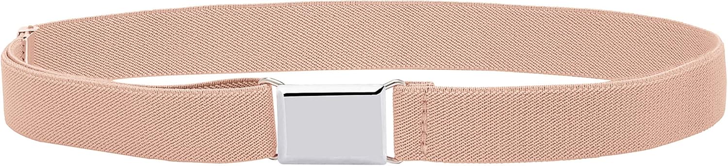 Buyless Fashion Kids Toddlers Baby Adjustable Elastic Stretch Belt with Silver Buckle