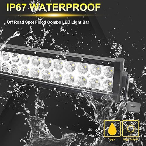 Miniatura 5 de Willpower Barras de luz LED curvadas de 52 pulgadas, 300 W, combo de inundación puntal, barra LED delgada con arnés de cableado, luces LED de