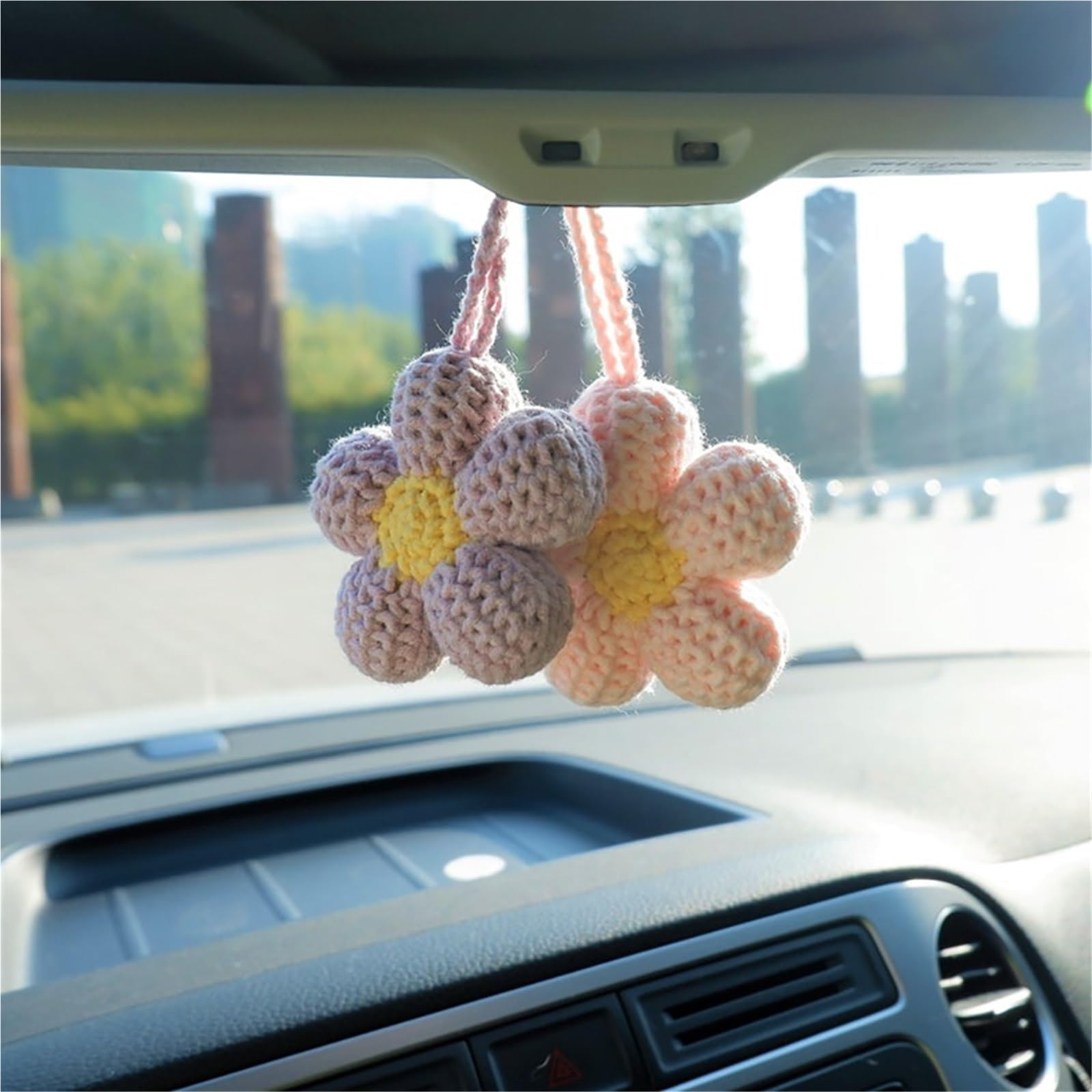 Autospiegel Anhänger Gestricktes 5 Stück Blumen-Zubehör for Aufhängen von Autospiegeln