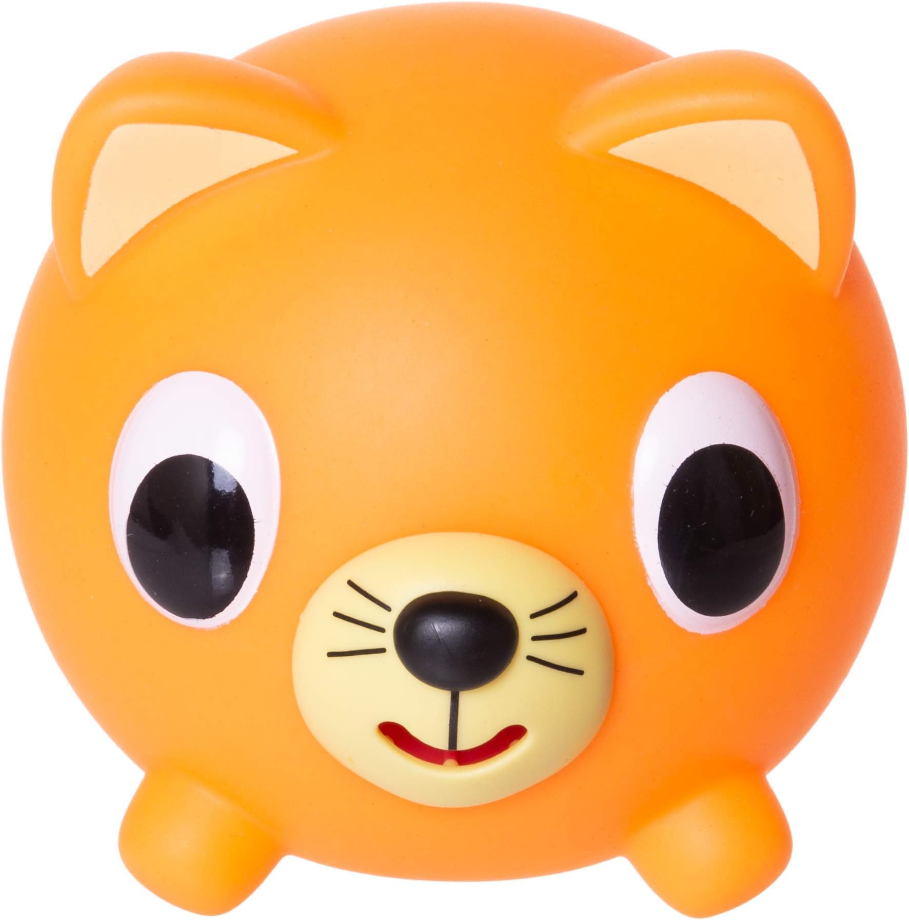 Japan Oshaberi Doubutsu Talking Animal by Sankyo Toys - Borukuma Stress Relievers Squishy Ball - Neon Orange Cat