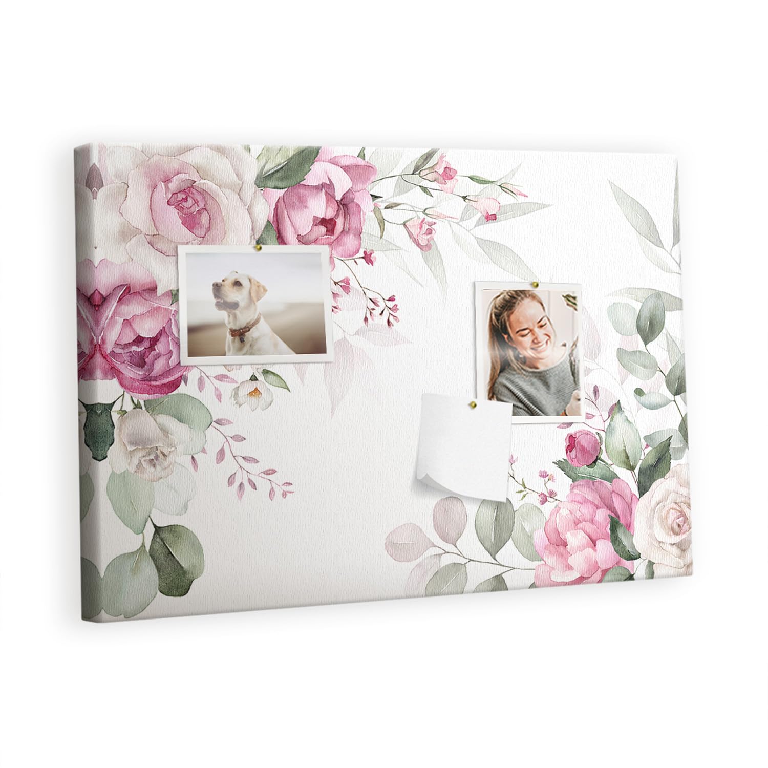 Pinnwand Korkmaterial Set inkl. Stecknadeln | Funktionale Infotafel für Büro, Schule, Küche | Organisation von Aufgaben, Notizen, Terminen, Fotos, Projekten 60x40 - holz - Blumenrahmen