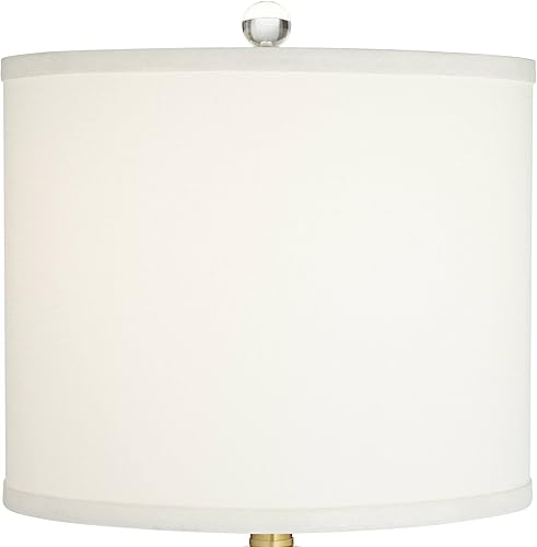 Miniatura 9 de Vienna Full Spectrum Lámpara de mesa moderna Lana de 38 12 pulgadas de alto de cristal transparente con columna hexagonal blanca para sala de estar,