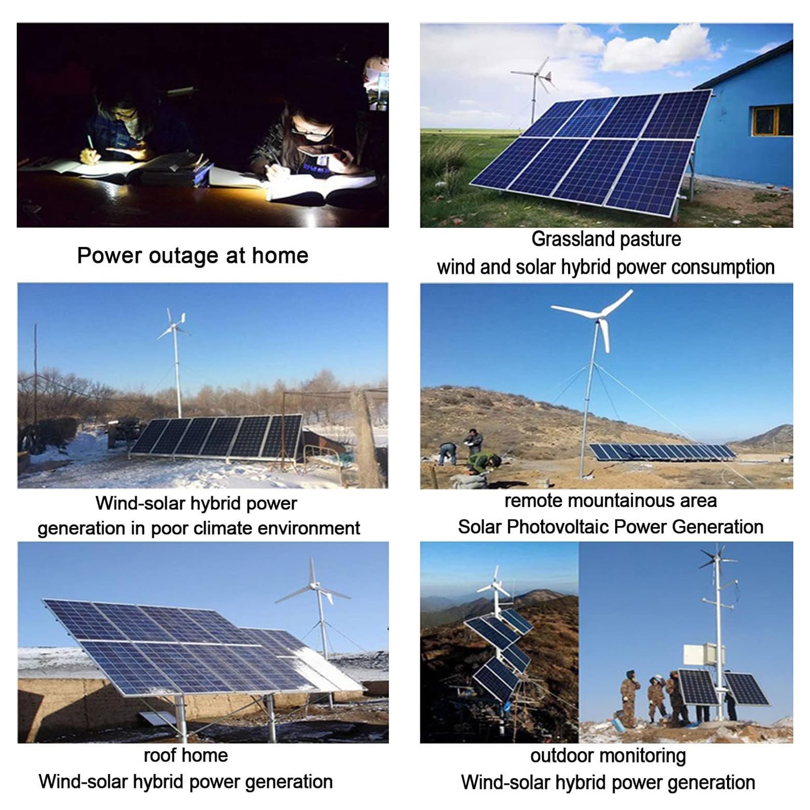 Contrôleur de Charge Hybride Solaire éolien, MPPT, 12V 24V 48V, contrôleur de Charge d'énergie LCD, 6000W Wind 8000W PV Solar, pour éolienne, Panneau Solaire,12V