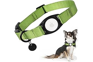 Babole Pet AirTag Dog Collar GPS Apple Accessories for Small Puppy Dog (S, Green)