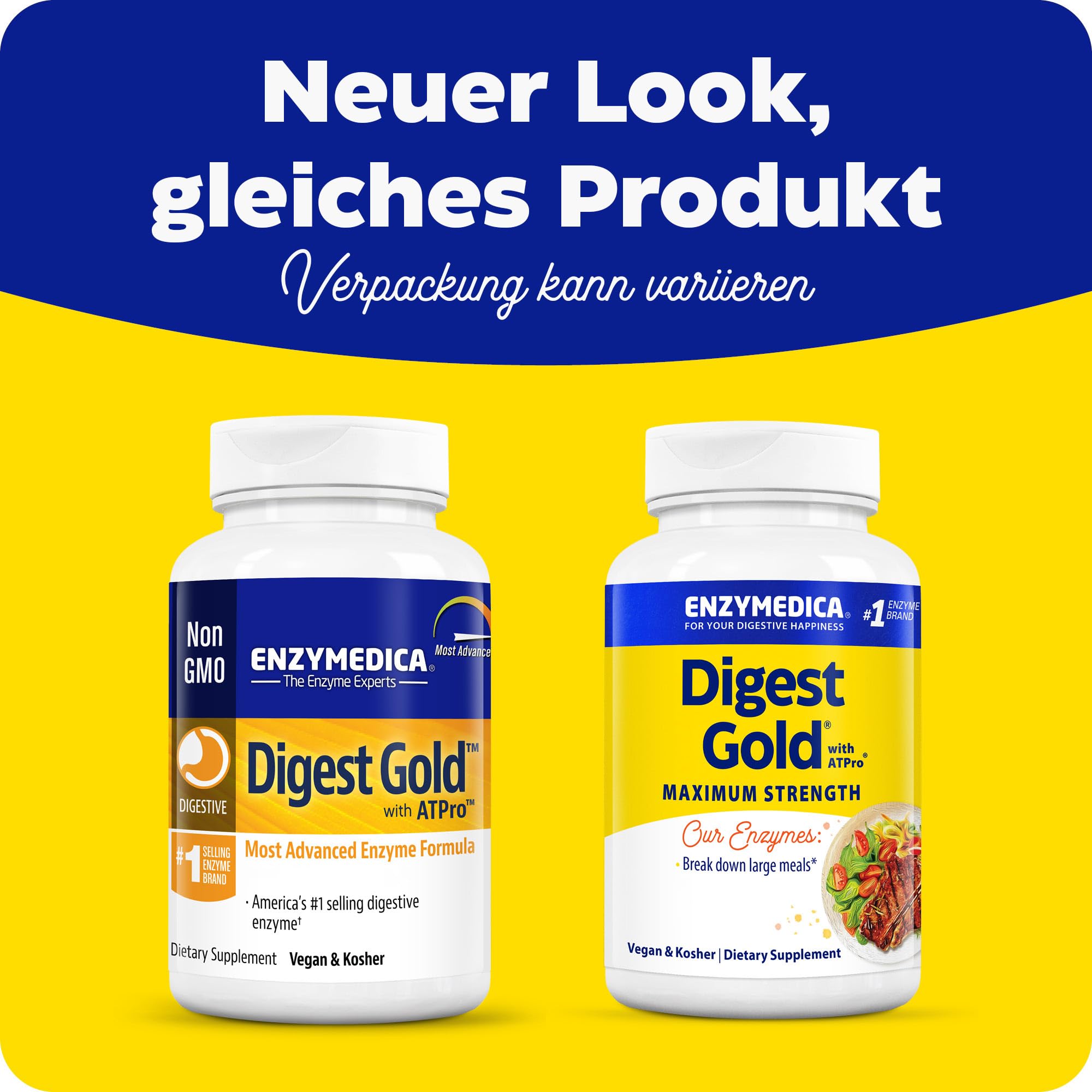 Enzymedica, Digest Gold, 120 vegane Kapseln, 23.000DU Amylase & 80.000HUT Protease je Dosis, Glutenfrei, Sojafrei, GMO frei, Geschmacksneutral