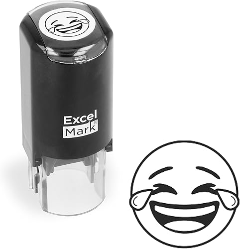 ExcelMark Sello de emoji redondo para profesor - lágrimas de risa