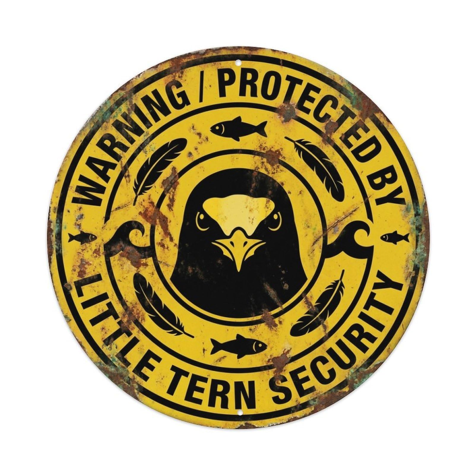 Protected By Little Tern Security Warning Seabird Metal Tin Sign
