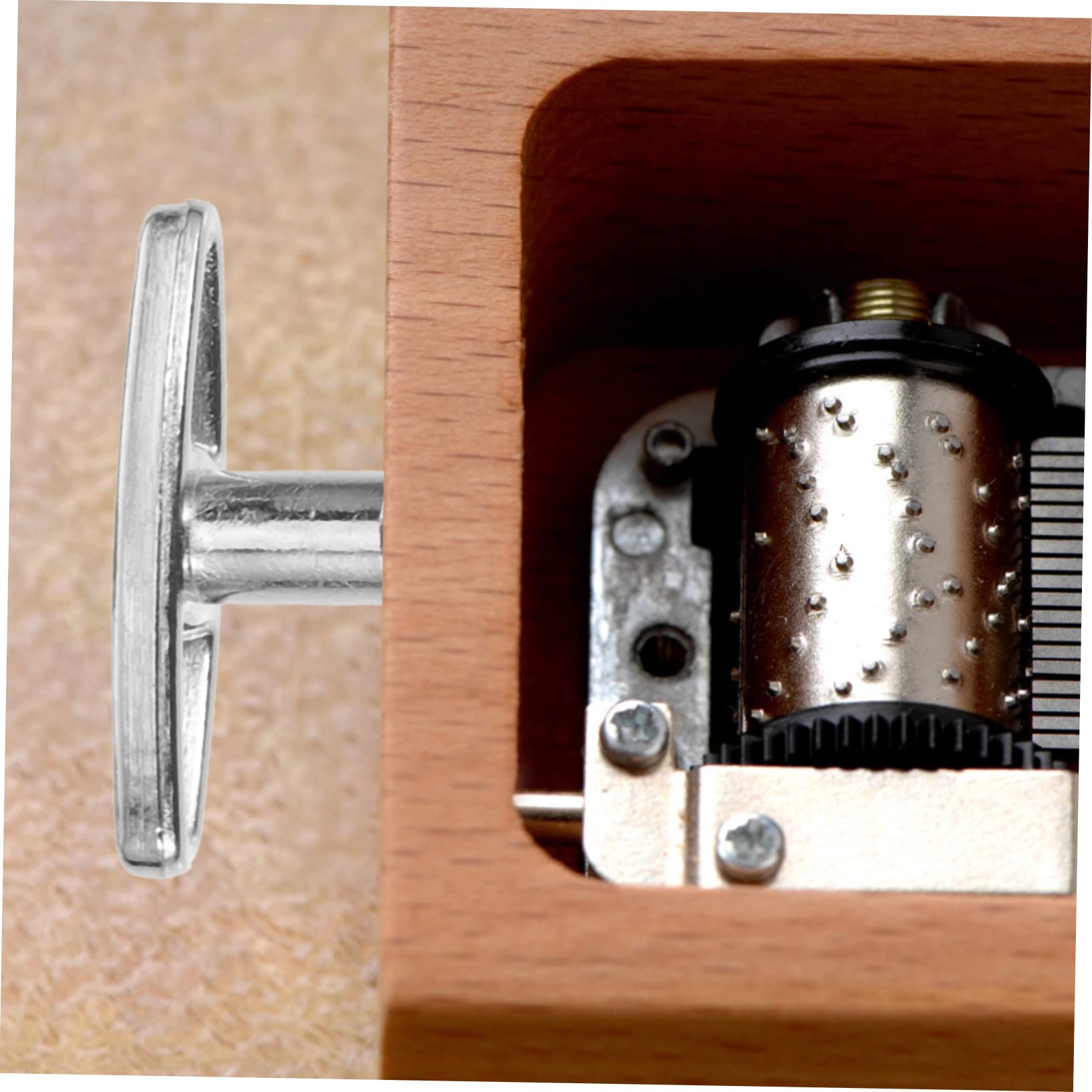 RORPOIR 40 Pièces Bouton De Boîte à Musique Clé Électrique Mécanisme Musical à Remonter Poignée Cloche Bacs Bijoux De Musique Mécanisme Musical à Remontage Silver Le Fer