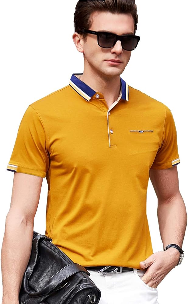 Amazon.com: XTAPAN Men's Short Sleeve Polo Shirts Casual Solid