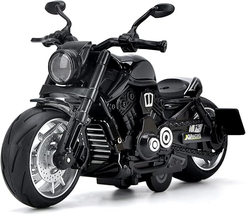 CYYSFIVQZ Motocicleta de juguete, juguete de motocicleta de tracción hacia atrás con sonidos y luces, modelo de motocicleta de aleación 112 para