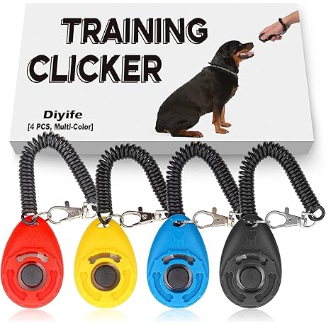 [4 Pcs, Multi-Color] Dog Training Clicker: Train Your Dog Effortlessly