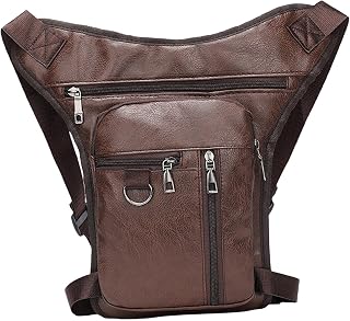 Bolsa de pierna resistente a los arañazos para motocicleta, impermeable, color marrón profundo, 20 x 8 x 23 cm