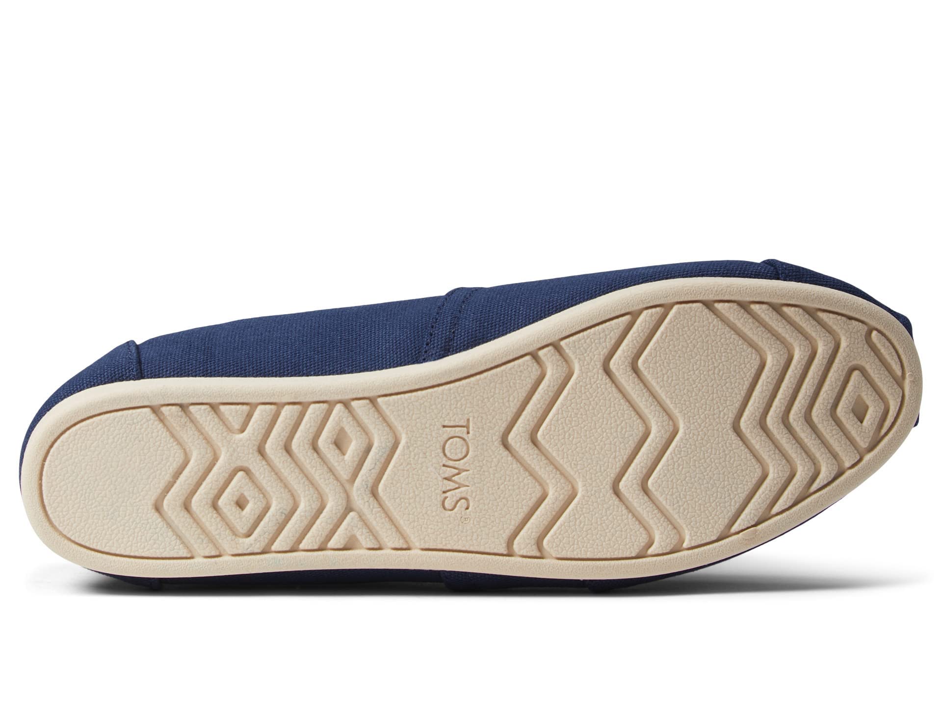 TOMS Alpargata Jute damskie bordowe espadryle, Granatowe szerokie płótno bawełniane z recyklingu, 7.5 UK Wide