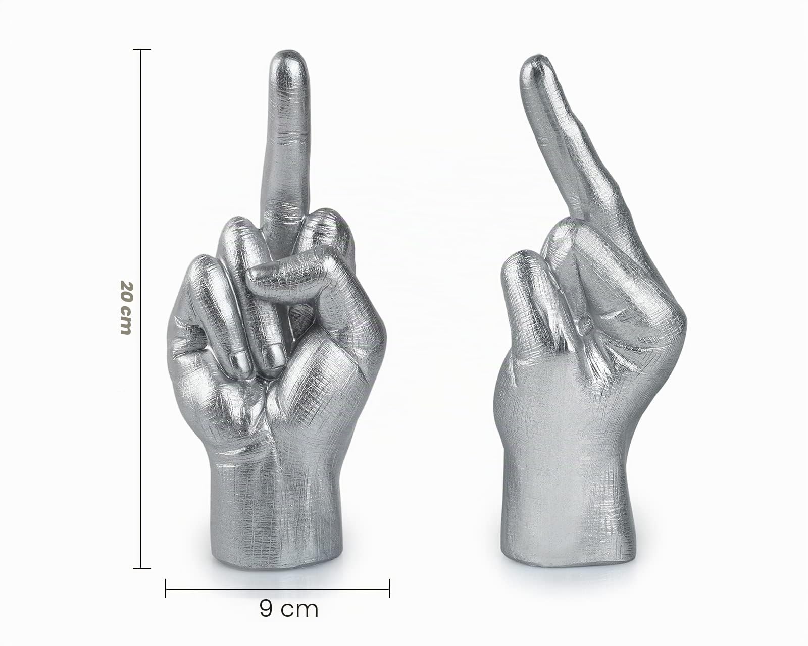 DS. Distinctive Style Statue de Doigt d'honneur - Cadeau Amusant - 20 cm - Décoration de Bureau en résine