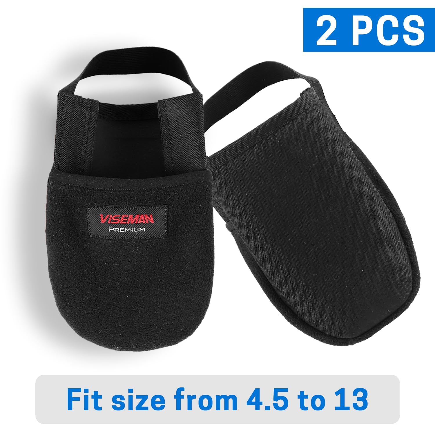 VISEMAN Bowling Shoe Slider, 2 Pieces Bowling Shoe Covers, Adjustable Sole Slide Covers Fit Most Bowling Shoes, Bowling Accessories for Men & Women, Black