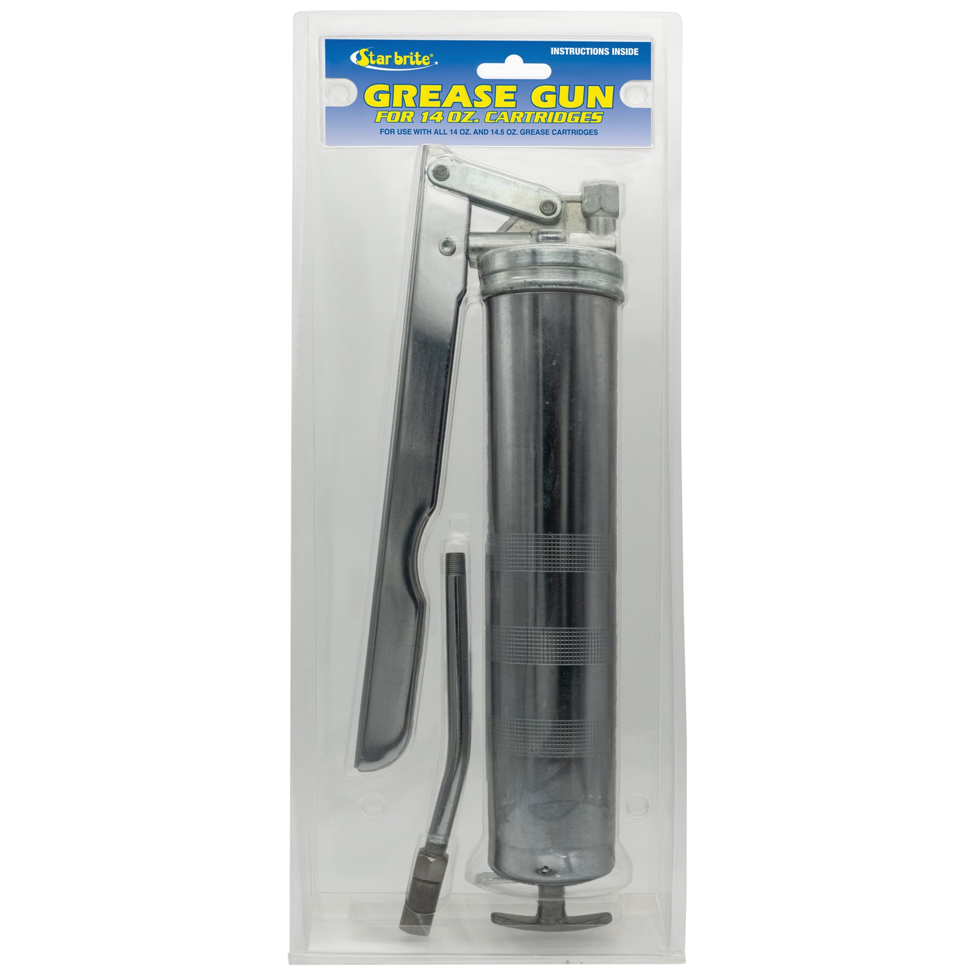 STAR BRITE Lever Action Grease Gun – Heavy Duty, Corrosion Resistant, Fits 14/14.5 OZ. Cartridges, High-Pressure Output