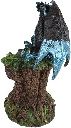 Miniatura 4 de Ebros Blue Midnight Dragon Mother Guarding Huevo translúcido con luz nocturna LED, figura como Calabozos y Dragones, decoración de fantasía,