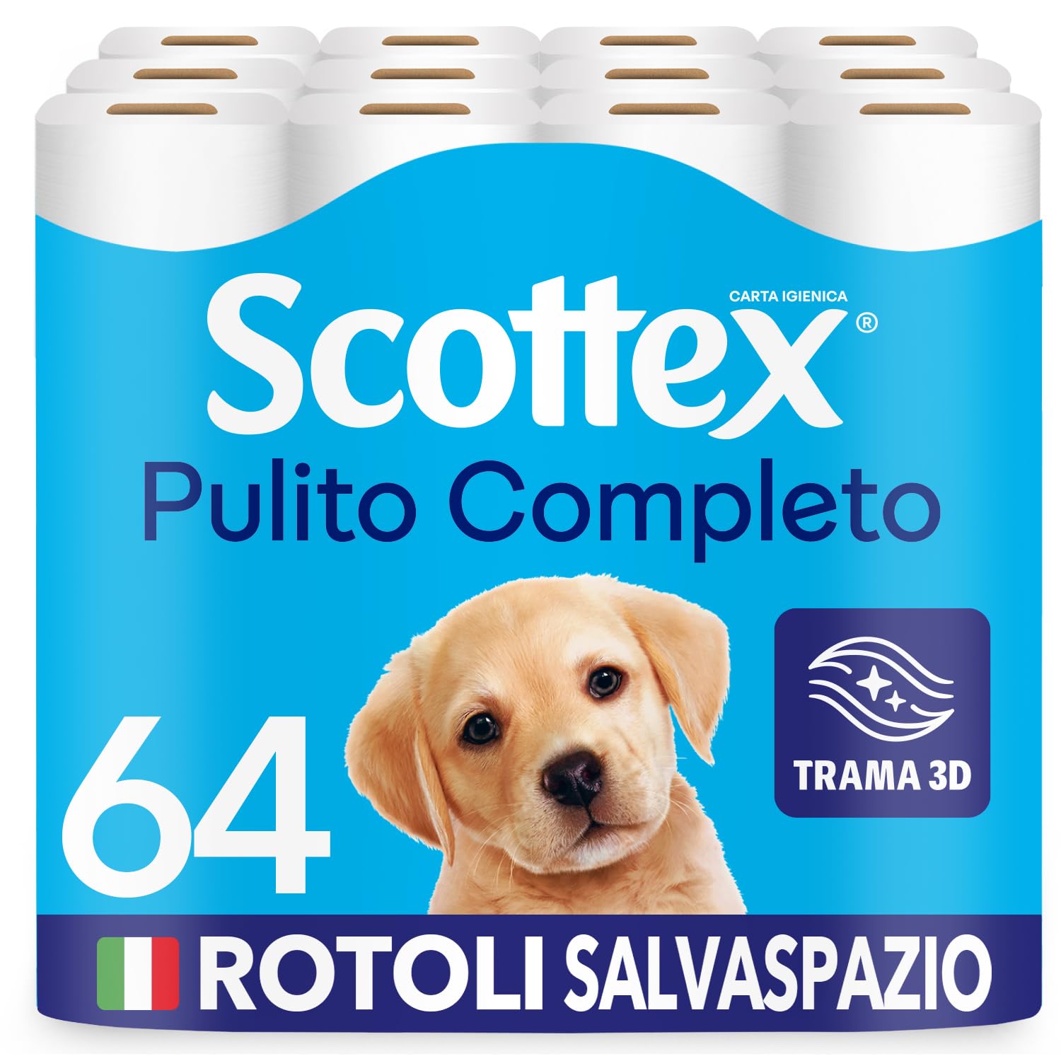 Scottex Carta Igienica, Formato Salvaspazio, Cotone, Confezi