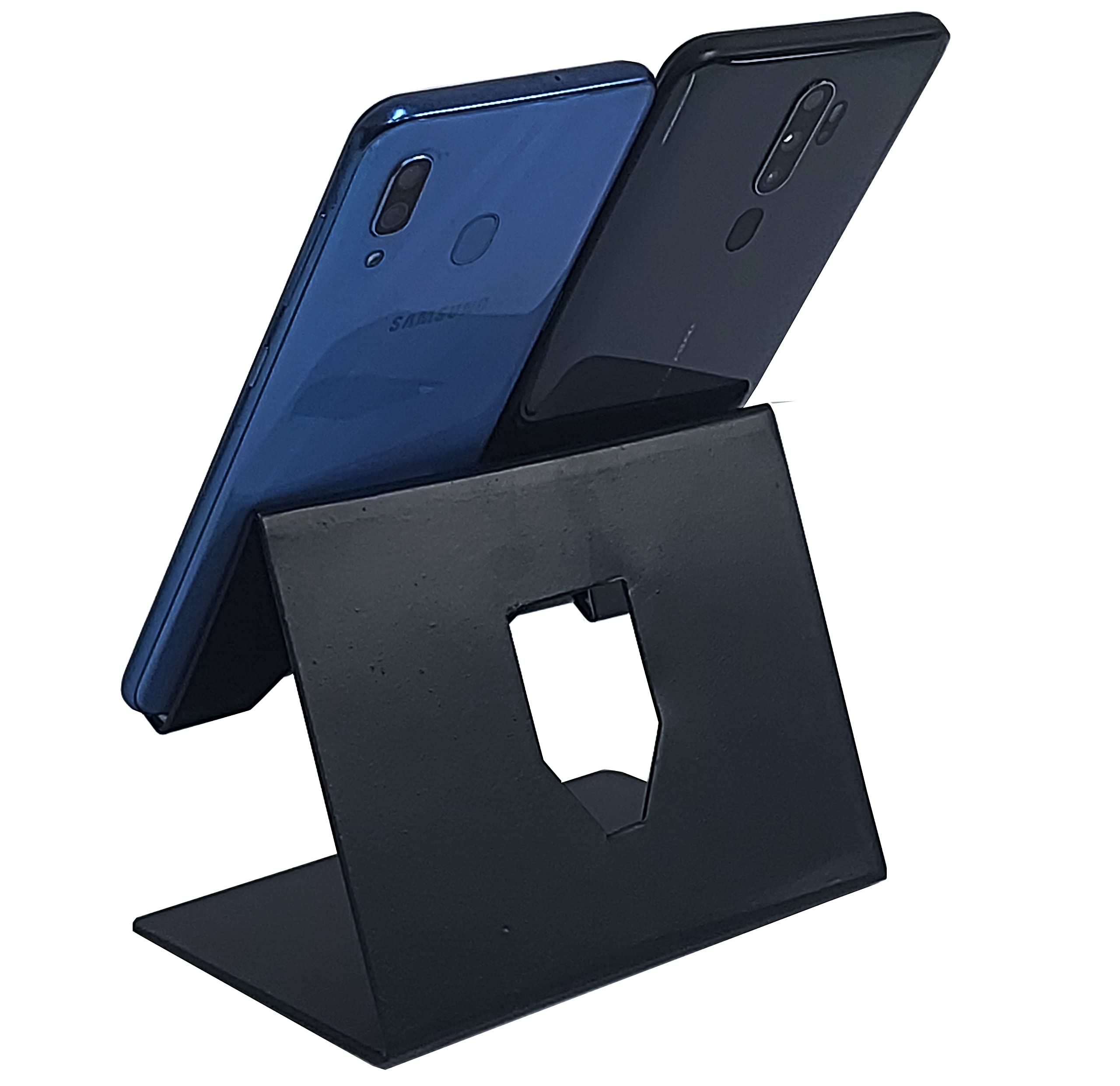 SOOPII Jabox Desktop Dual Mobile Stand & Tablet Stand + Mobile Stand, Heavy Base Metal Holder for Tablets / Mobile and e-Book Readers (Up to 15.6 inch) - Silver