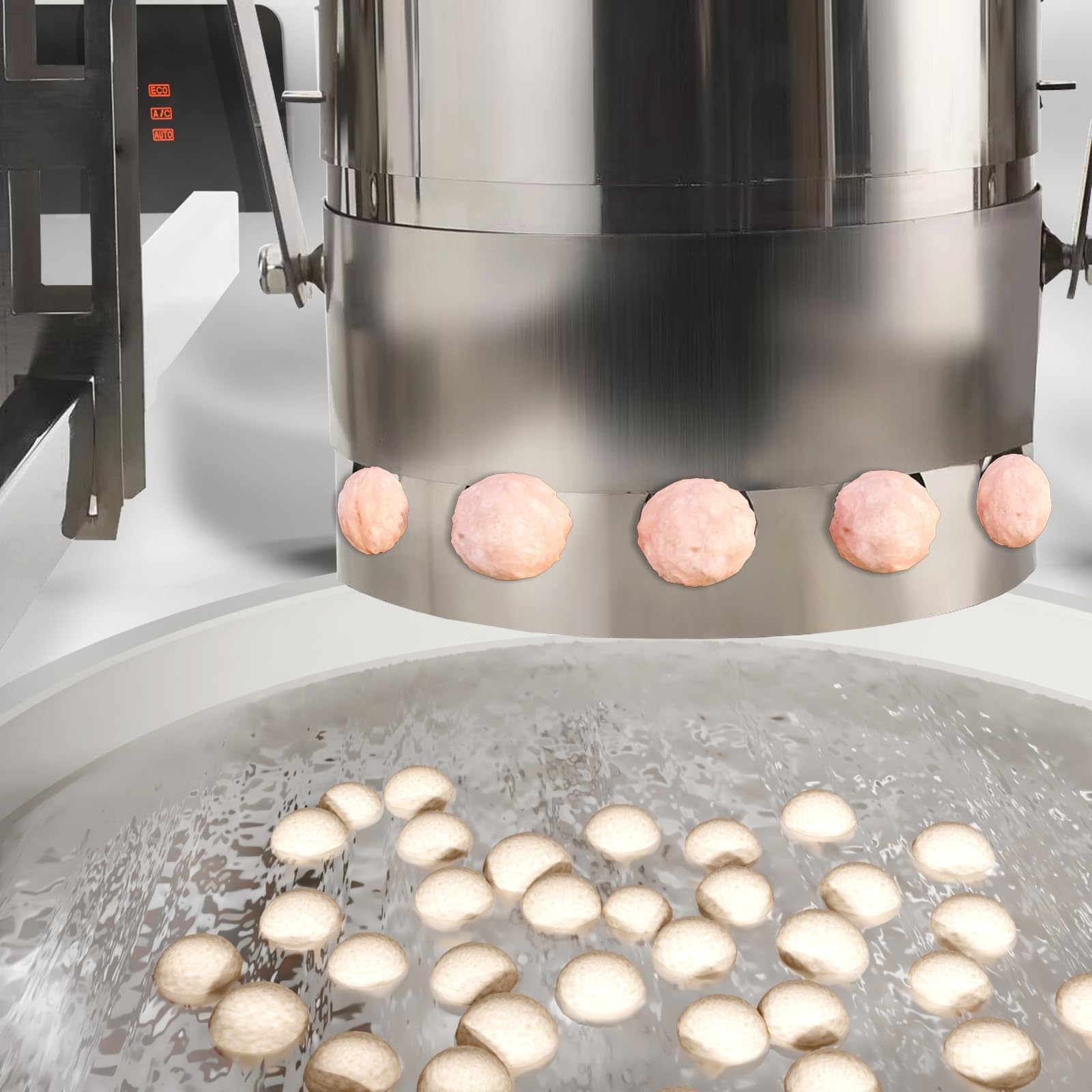 Máquina manual para hacer albóndigas, herramienta de acero inoxidable con 3 moldes para pescado, carne de res, cerdo y camarones, máquina semiautomática para cocinas y restaurantes