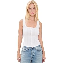 Good American Women's The Pointelle Button Down Tank