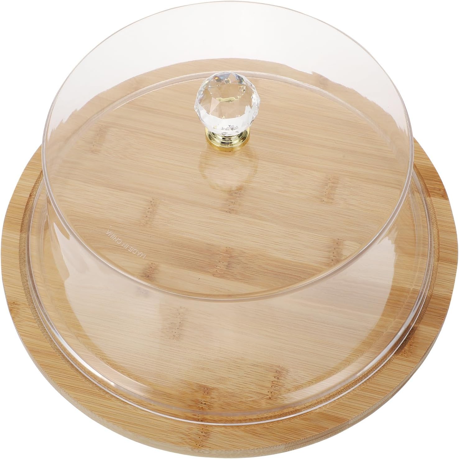 Zerodeko Acrylic Cake Cover with Base, Food Dome for Home and Party Use, round Cake Plate Dustproof Serving Tray with Lid