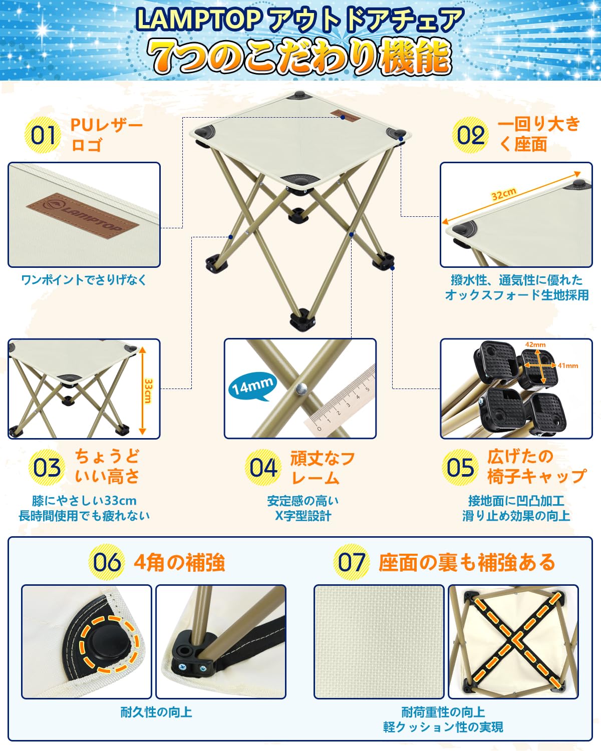 ✨耐久性で選ぶ✨1秒開閉　アウトドアチェア　キャンプ　折り畳み椅子 　ブルー 楽天市場】アウトドアチェア 折りたたみ 軽量 1秒開閉 収束式