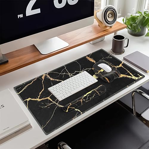 Miniatura 9 de Anyshock Alfombrilla de escritorio, alfombrilla de mouse para juegos con reposamuñecas, reposamuñecas para teclado, almohadilla de escritorio