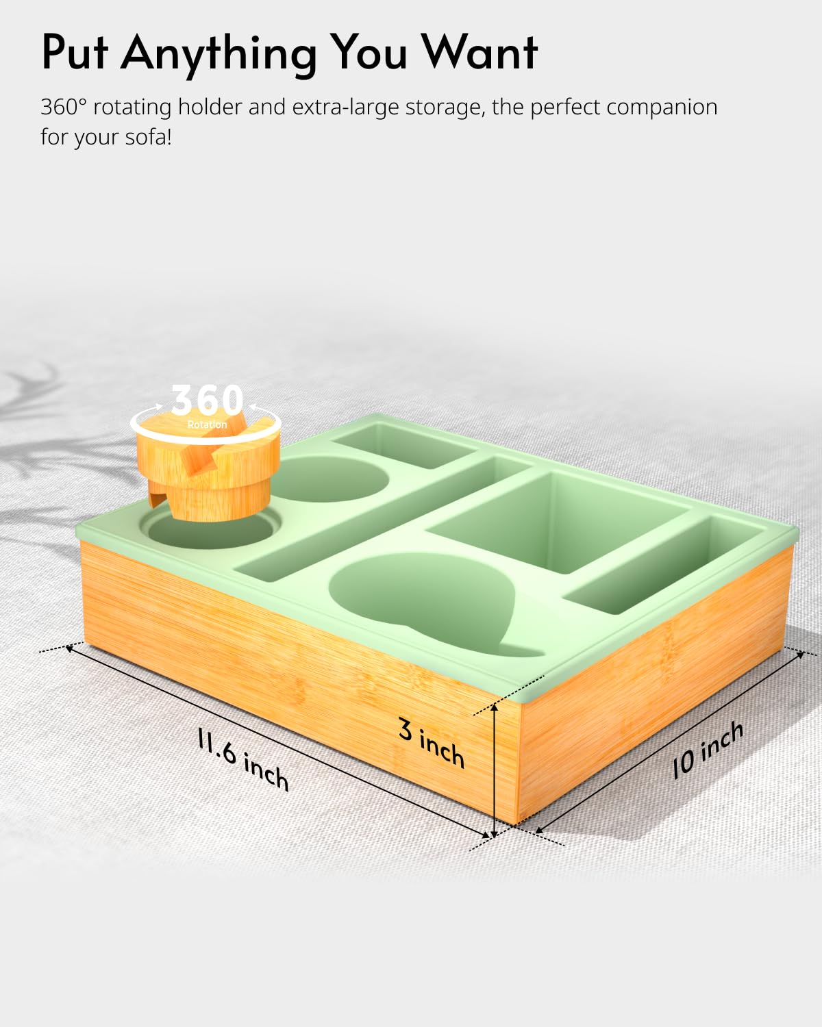 Portabicchieri – Organizer per divano, in silicone, da spiaggia, con portabevande e portabevande e vassoio per divano, tavolo per snack, telecomando per bevande (verde)