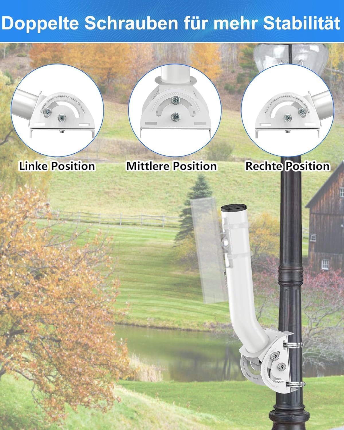 Staffa Antenna,Palo Antenna TV Esterno,13 Pollici,Resistente al Vento e alla Pioggia,Supporto per Client Bridge CPE di Punto di Accesso Wireless,Confezione da 2
