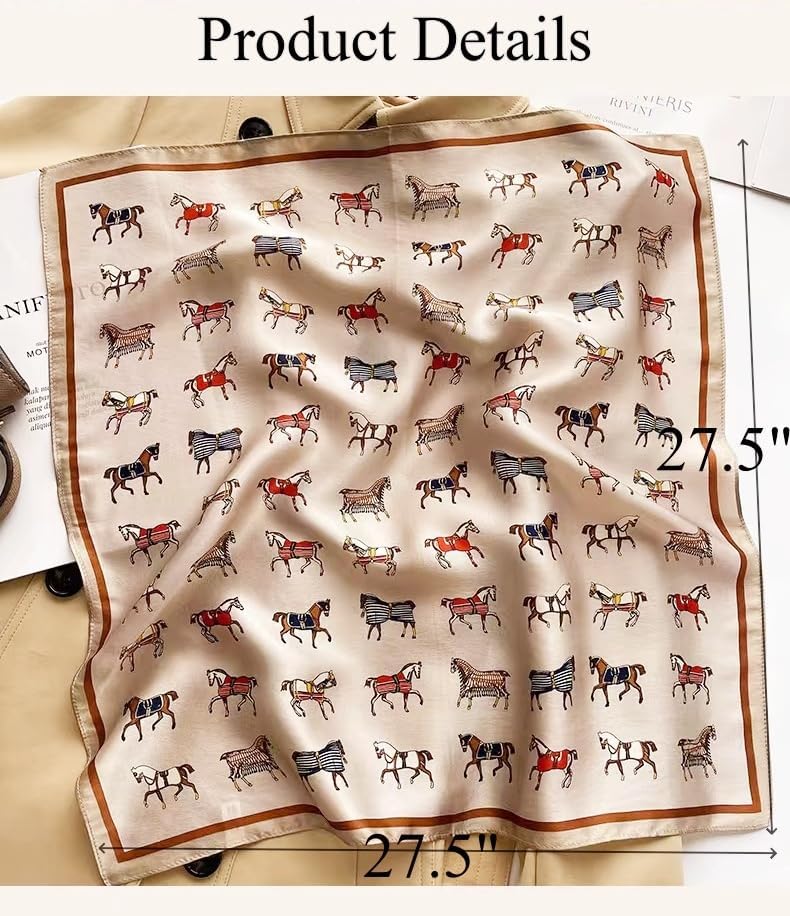 Hexchasty Head Hair Scarf Satin Silk Feeling Scarves for Women Lightweight Fashion Bag Purse Scarf for Handbags Accessories - Image 2