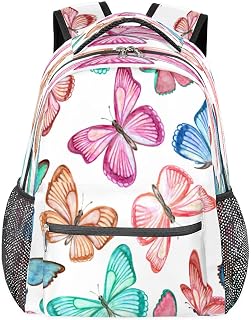Mochilas para adolescentes meninas meninos mochila de viagem colorida para mulheres homens, bolsas de livro de borboletas mochilas universitárias para escola, mochilas para laptop de trabalho, mochila resistente à água para caminhadas, Multicor, Medium