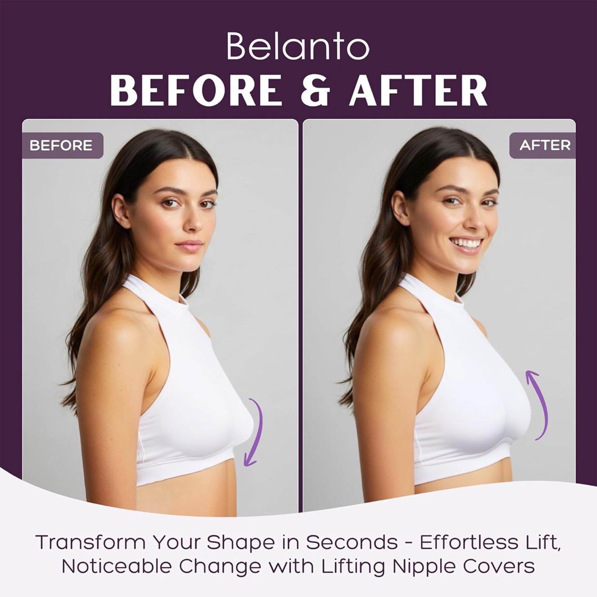Belanto Women's & Girls Nipple Cover Strapless Bra, 2 Pair Beige & Black Color Invisible & Reusable Push Up Bra, Self Adhesive Breast Lift Up Sticky Bra Fits A-C Cups (Beige & Black, Fits A-C Cups) 2