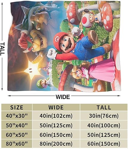 Miniatura 5 de Manta súper linda de Bros para sofá, mantas de franela para aire acondicionado, mantas de regalo para fanáticos, 60 x 50 pulgadas