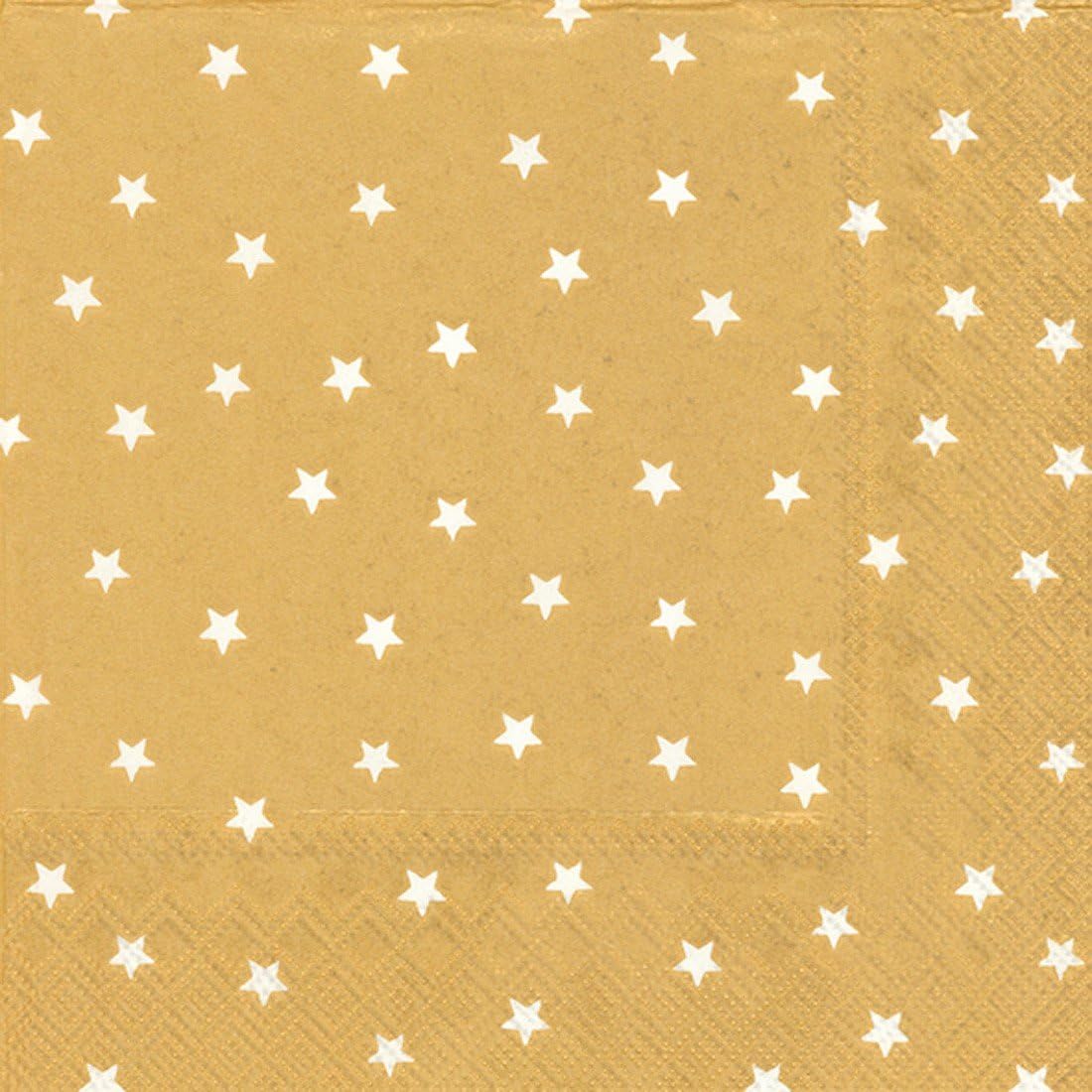 Ideal Home Range 20-Count Little Stars Paper Luncheon Napkins, Gold