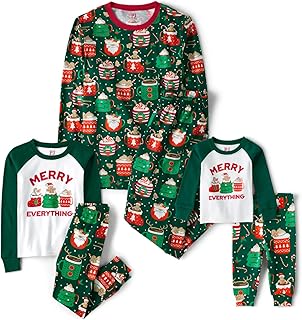 The Children's Place unisex-baby Family Matching, Christmas and Holiday Pajama Sets, Cotton