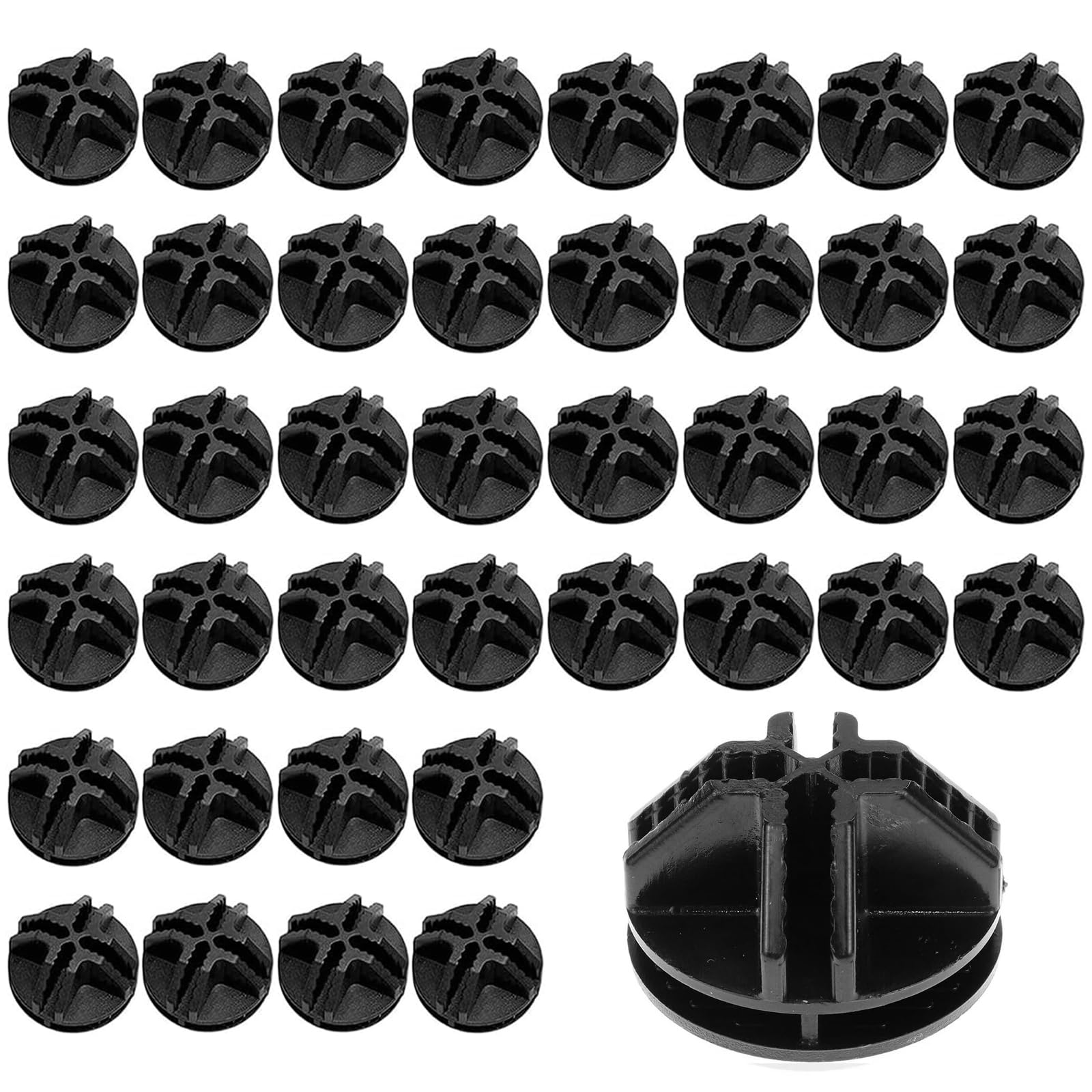 Conector de Cubo de Rejilla, 40pcs Estantería Modular, Conectores de Plástico para Almacenamiento, Negro