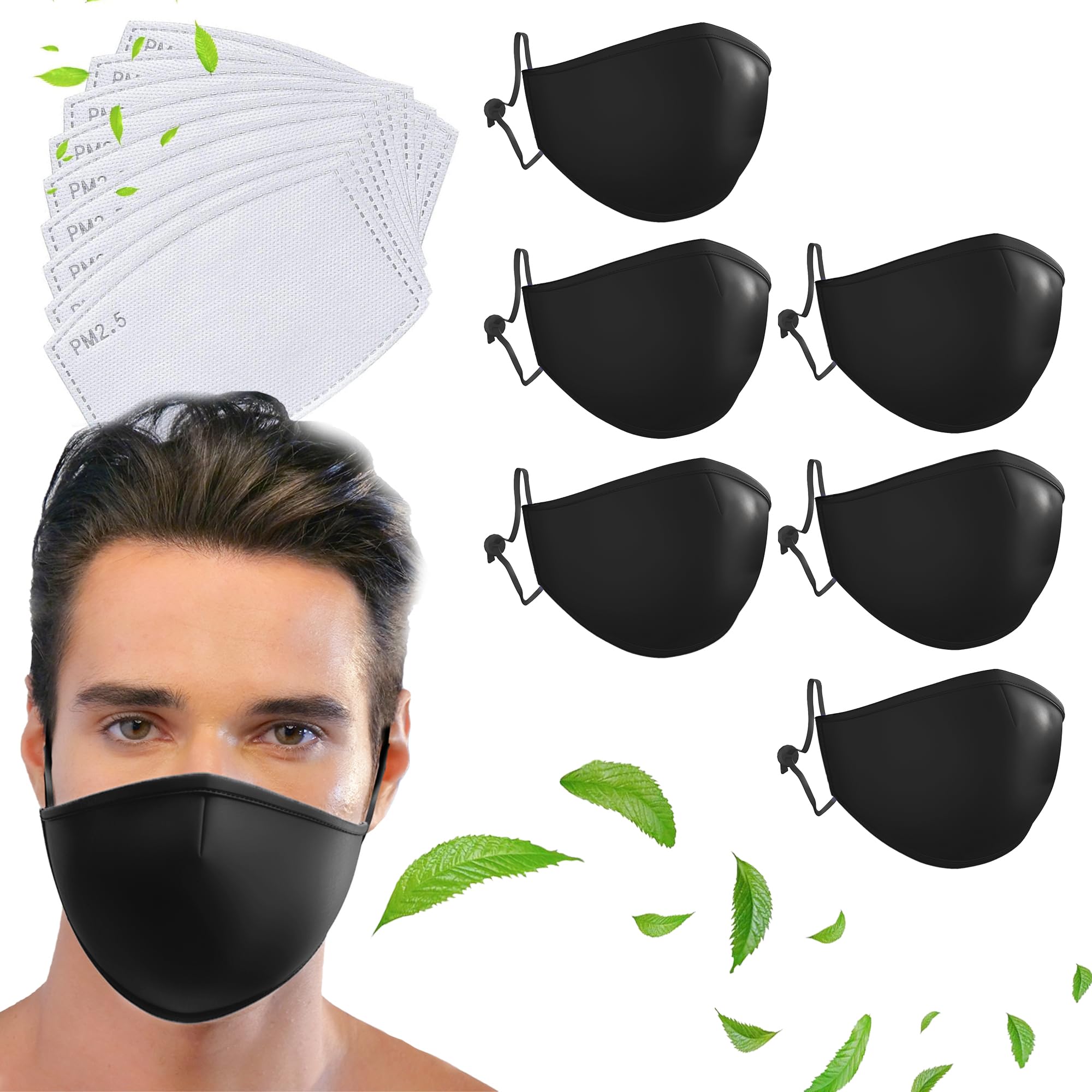 Face Masks - Breathable Cotton Face Mask with Filters – Reusable Face Mask with Adjustable Ear Straps and Nose Wire-image-41