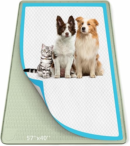 Miniatura 21 de Soporte para orina para perros, tapete de silicona para orina de 40 x 28 pulgadas, a prueba de fugas, borde alto, sin derrames, soporte para