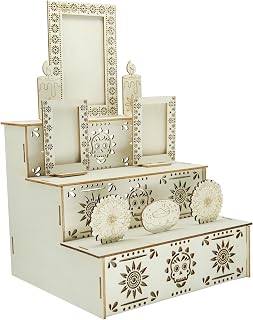Log Day of The Dead Altar with Photo Display, Day of The Dead Decorations Supplies, Includes Photo Frame & Candle Decoration Remembrance Decor Supplies