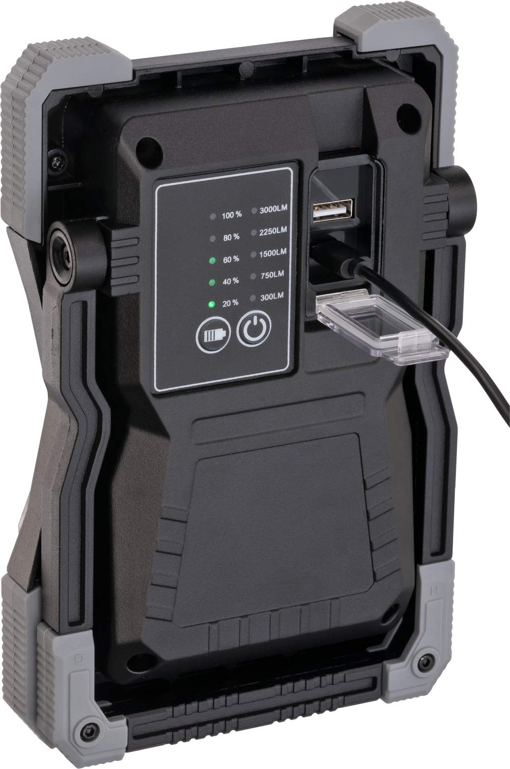 Brennenstuhl RUFUS foco LED a batería recargable de 30 W (3000 lm, luz de trabajo profesional, lámpara portátil, regulable, interruptor con modos, carcasa resistente, IP65)