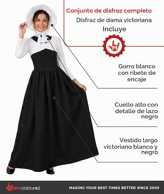 Foto 2 de 7 de Fun Shack Disfraz Victoriano Mujer, Disfraz Epoca Halloween Mujer, M