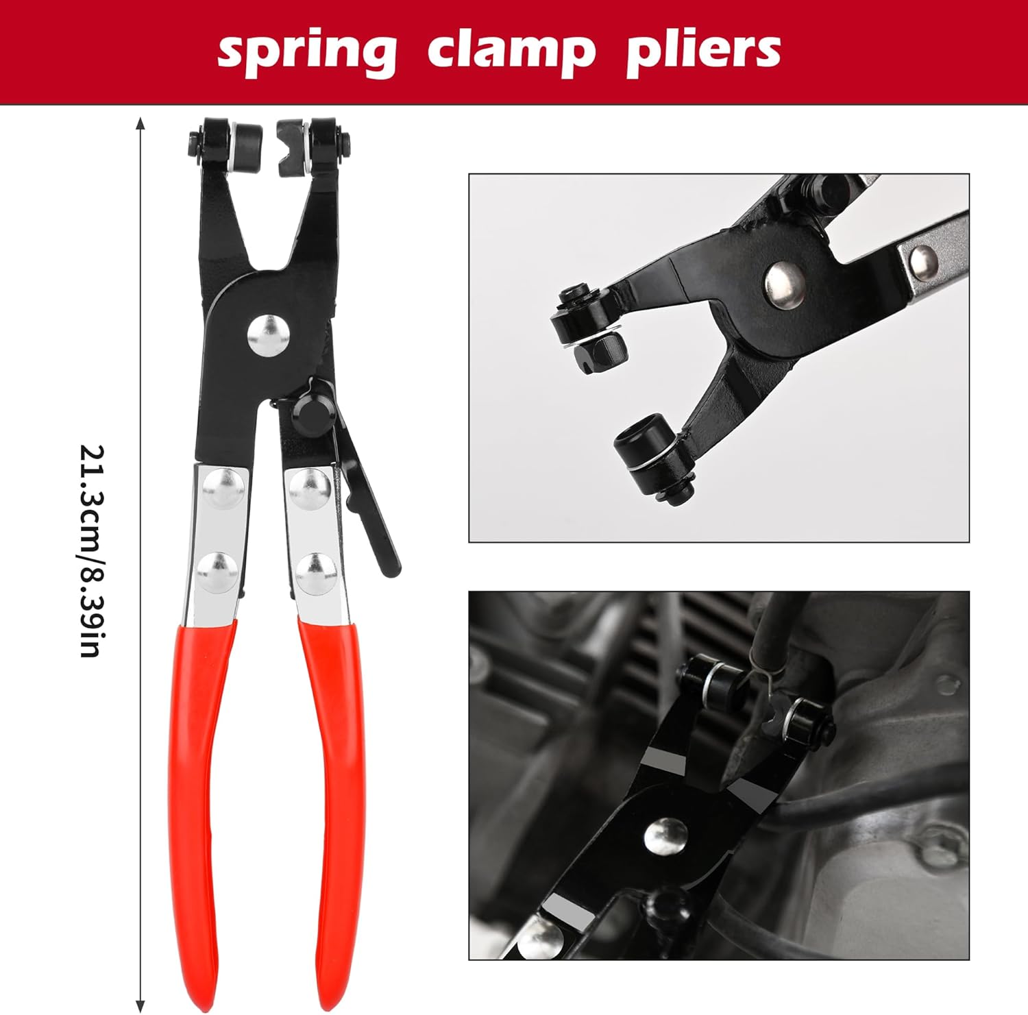 TOOLEAGUE 9Pcs Fuel Line Disconnect Pliers Set,9" Fuel Filter Caliper, Removal/CV Joint Boot Clamp/Flat Hose Clamp/30 Degree Disconnect Pliers Set for Auto Maintenance with Storage Case