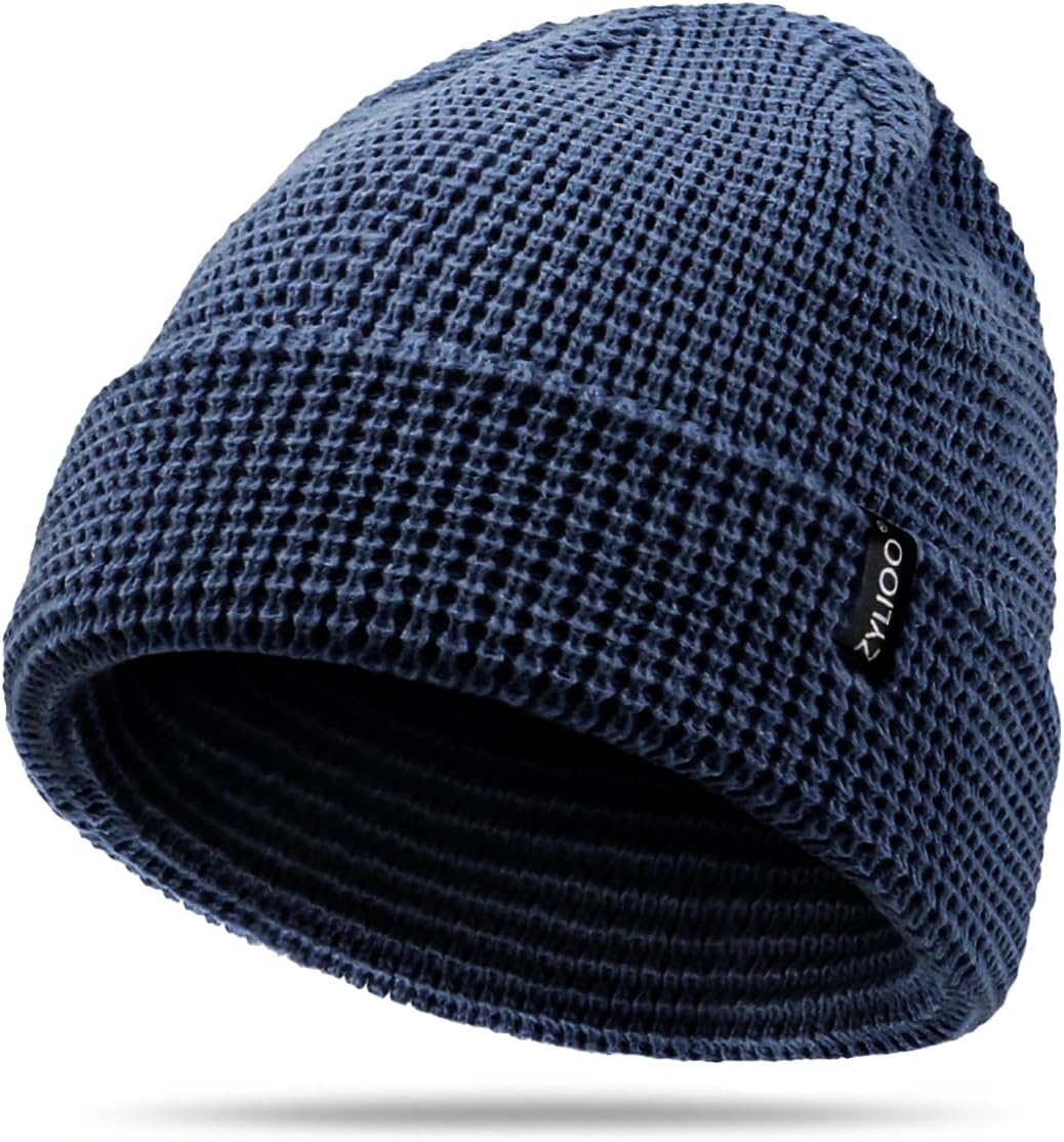 Zylioo XXL Oversize Waffle Knit Beanie,Large Winter Warm Hats for Men Women, Durable Premium Toboggan Hat for Big Heads