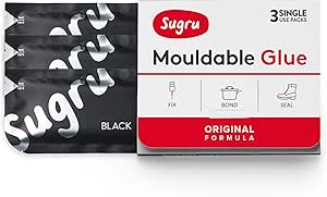Sugru I000470 Original Formula-Black 3-Pack Mouldable Glue, 3 Count