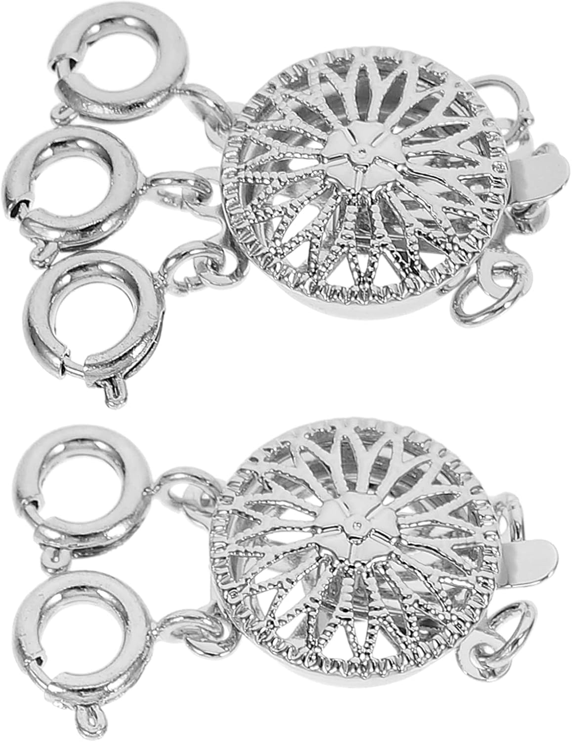 Sewroro 2pcs Necklace Layering Clasp Slide Clasp Lock Jewelry Clasps