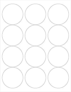Tape Logic 2 1/2' White Circle Labels, for Laser & Inkjet Printers, Permanent Adhesive, 8 1/2' x 11' Sheet, 12 Labels Per Sheet, 100 Sheets