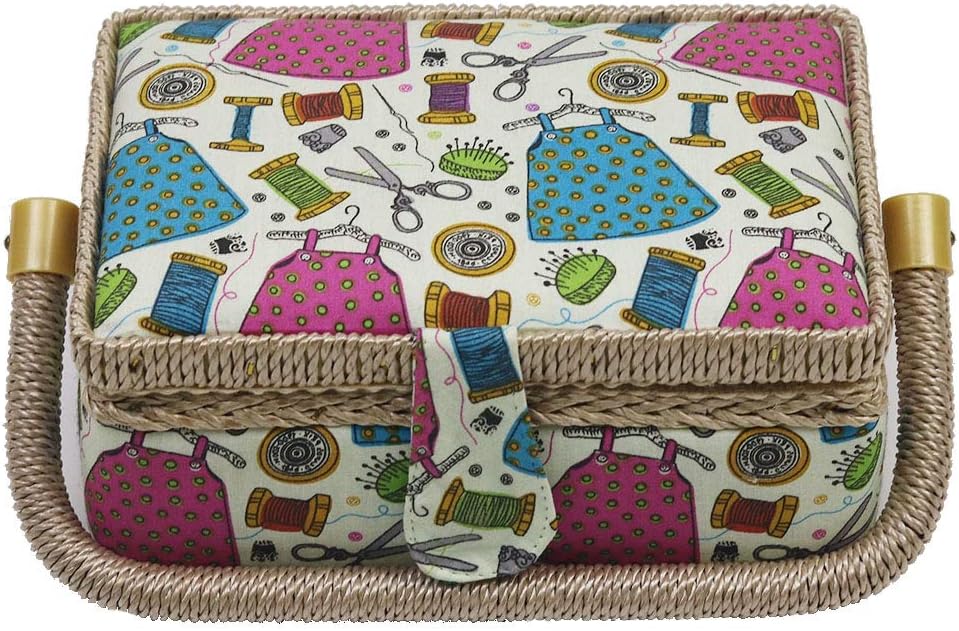 Samll Sewing Basket Organizer with Mini Sewing Kit Accessories for Kids/Girls/Beginners Christmas Birthday Gift
