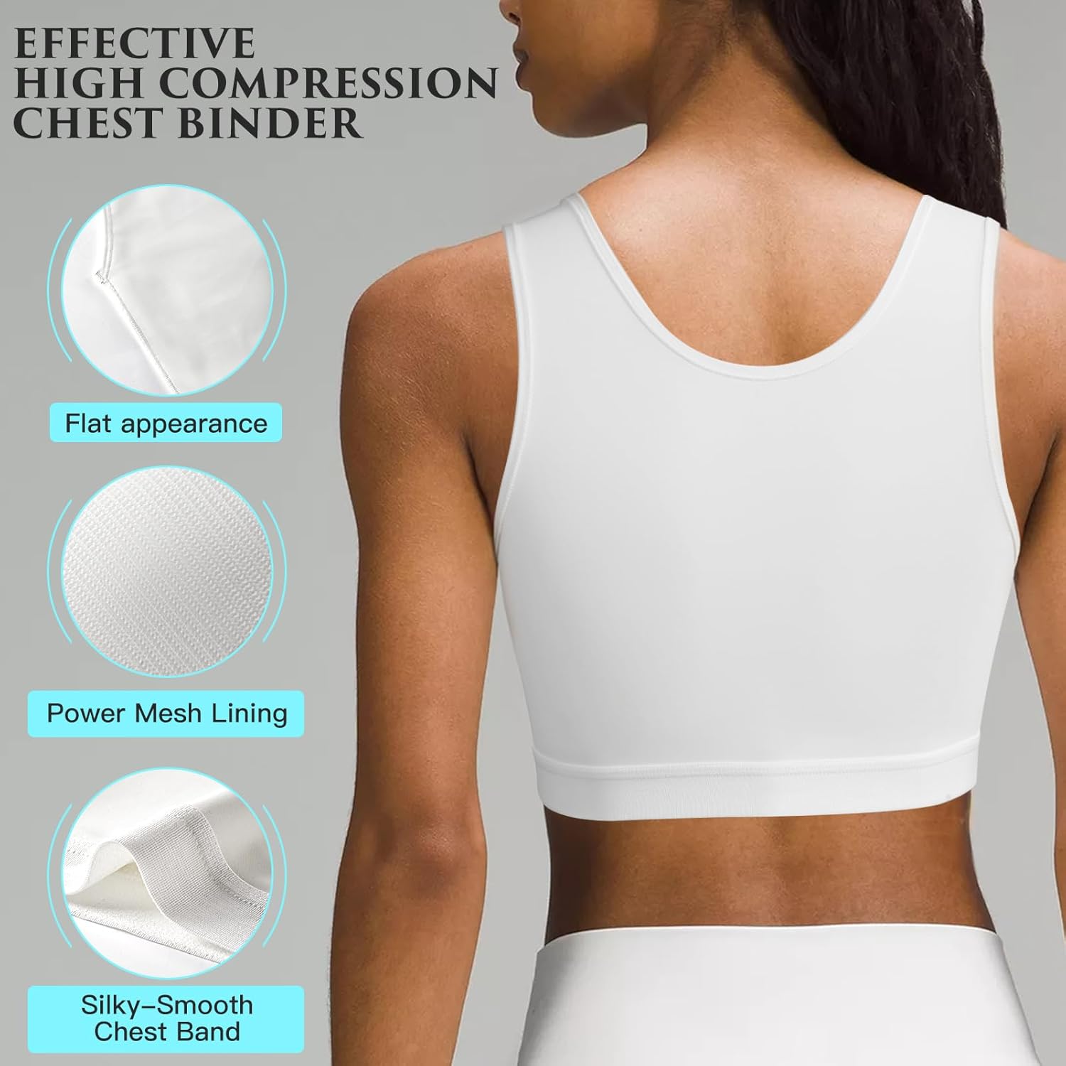 XUJI Transgender Chest Binder FTM Binder Trans Half Breast Binder Tank Top - Image 3