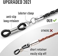 Vista 4 de Cordón de soporte de cuerda para gafas - Accesorio de soporte de correa para gafas de terileno Negro